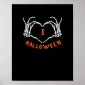 Slogan Halloween. Hartgebaar gemaakt van skelet Poster (Voorkant)