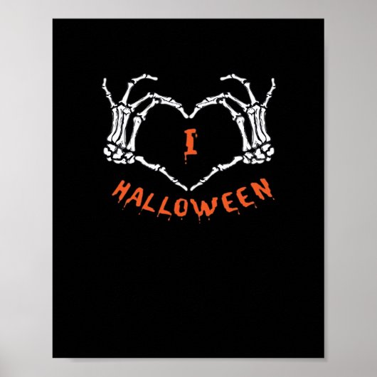 Slogan Halloween. Hartgebaar gemaakt van skelet Poster (Voorkant)