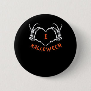 Slogan Halloween. Hartgebaar gemaakt van skelet Ronde Button 5,7 Cm