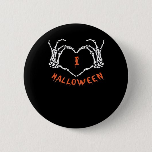 Slogan Halloween. Hartgebaar gemaakt van skelet Ronde Button 5,7 Cm (Voorkant)