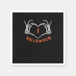 Slogan Halloween. Hartgebaar gemaakt van skelet Servet