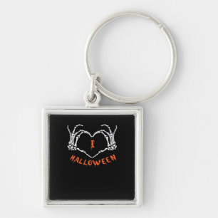 Slogan Halloween. Hartgebaar gemaakt van skelet Sleutelhanger