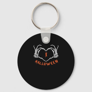 Slogan Halloween. Hartgebaar gemaakt van skelet Sleutelhanger