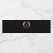 Slogan Halloween. Hartgebaar gemaakt van skelet Waterfles Etiket (Enkel label)