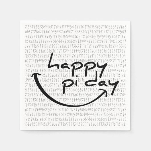 Slogan happy pi day. Fijne pi dag, 14 maart. Servet (Voorkant)
