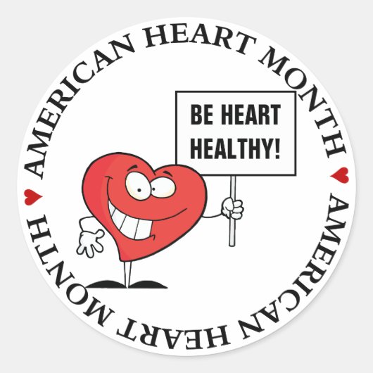 Slogan Heart Healthy Ronde Sticker (Voorkant)