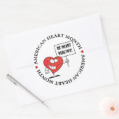 Slogan Heart Healthy Ronde Sticker (Envelop)