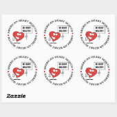 Slogan Heart Healthy Ronde Sticker (Vel)