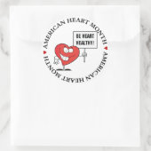 Slogan Heart Healthy Ronde Sticker (Tas)