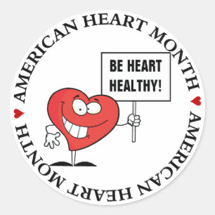 Slogan Heart Healthy Ronde Sticker