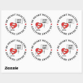  Slogan Heart Healthy Ronde Sticker (Vel)