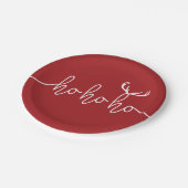 Slogan ho ho ho, Gelukkig kerstfeest. Kerstman.  Papieren Bordje (Gekanteld)