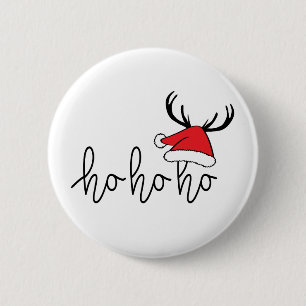 Slogan ho ho ho ho ho, betrouwbaar. Kerstman. Ronde Button 5,7 Cm