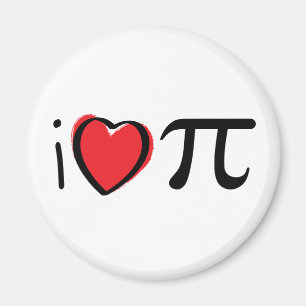 Slogan i love pi ontmoette hartje. Ik hou van pi. Magneet