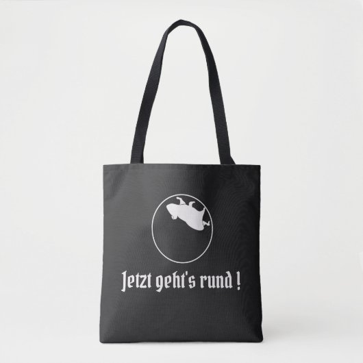 Slogan in het Duits Jetzt geht's rund Tote Bag (Voorkant)