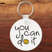 Slogan, je kunt het doen, je kunt het van het het sleutelhanger (Voorkant)