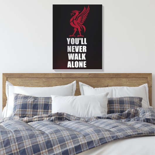 Slogan Liverpool - YNWA Canvas Afdruk (Insitu (Slaapkamer))
