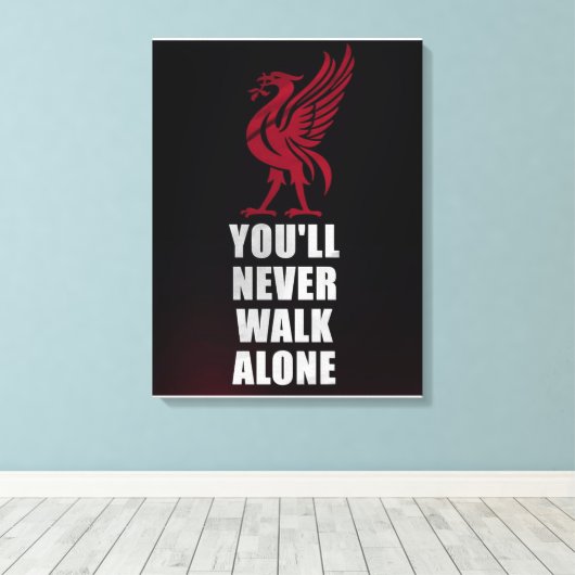 Slogan Liverpool - YNWA Canvas Afdruk (Insitu (Houten vloer))