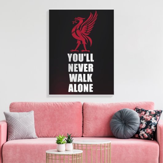 Slogan Liverpool - YNWA Canvas Afdruk (Insitu (Woonkamer))