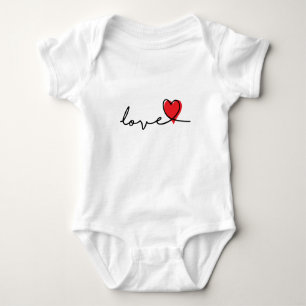 Slogan love. Hartjes, hartje. Valentijnsdag. Romper