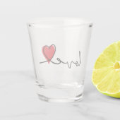 Slogan love. Hartjes, hartje. Valentijnsdag. Shot Glas (Achterkant)