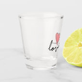 Slogan love. Hartjes, hartje. Valentijnsdag. Shot Glas (Links)