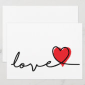 Slogan love. Valentijnsdag wenskaart met hartjes. Feestdagenkaart (Voorkant / Achterkant)