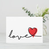 Slogan love. Valentijnsdag wenskaart met hartjes. Kaart (Staand voorkant)