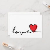 Slogan love. Valentijnsdag wenskaart met hartjes. Kaart (Voorkant / Achterkant in situ)
