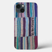 slogan met bruine hand gebreide strips Case-Mate iPhone case (Achterkant)