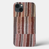 slogan  met bruine hand gebreide strips Case-Mate iPhone case (Achterkant)