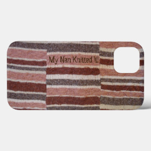 slogan met bruine hand gebreide strips Case-Mate iPhone case