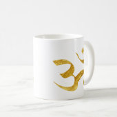 Slogan-Mok | Ohm Yoga Yogi | gouden goud Koffiemok (Voorkant rechts)