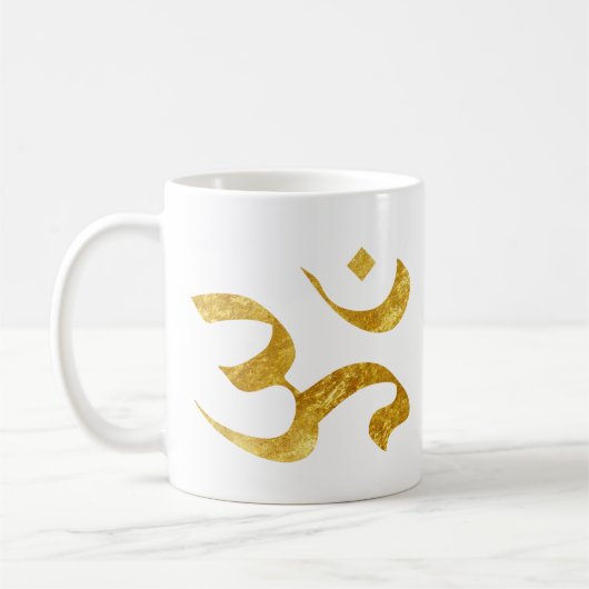 Slogan-Mok | Ohm Yoga Yogi | gouden goud Koffiemok (Links)