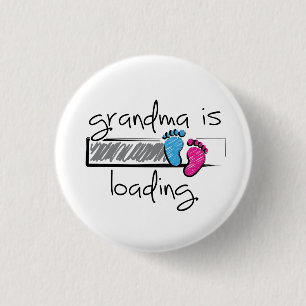 Slogan oma is aan het laden. Opa en oma worden geb Ronde Button 3,2 Cm