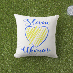 Slogan Slava Ukraine Glory naar het hart van Oekra Buitenkussen