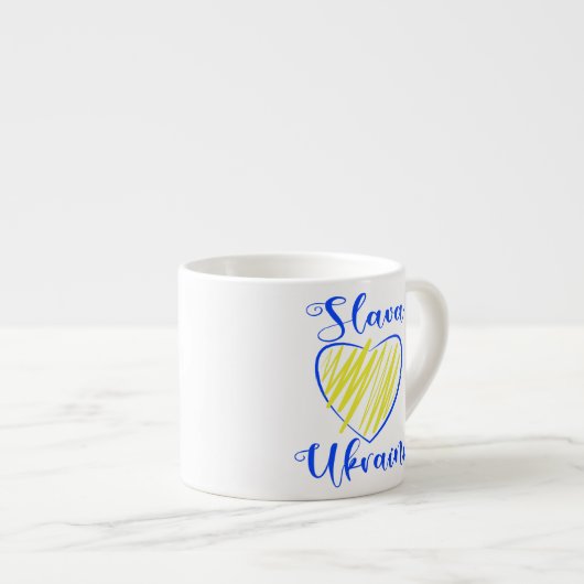 Slogan Slava Ukraine Glory naar het hart van Oekra Espresso Kop (Voorkant rechts)