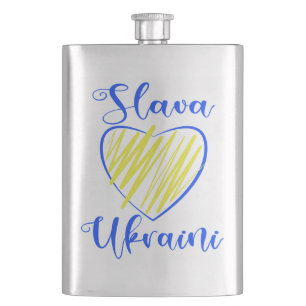 Slogan Slava Ukraine Glory naar het hart van Oekra Flacon