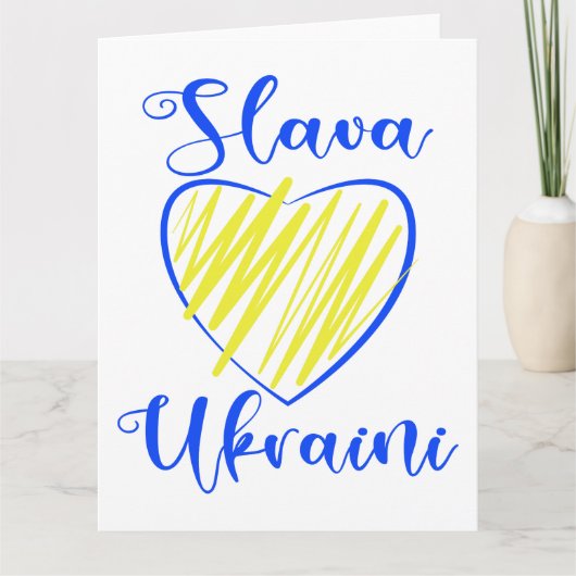 Slogan Slava Ukraine Glory naar het hart van Oekra Kaart (Voorkant)