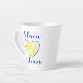 Slogan Slava Ukraine Glory naar het hart van Oekra Latte Mok (Linkerhoek)