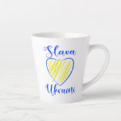 Slogan Slava Ukraine Glory naar het hart van Oekra Latte Mok (Rechts)