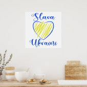 Slogan Slava Ukraine Glory naar het hart van Oekra Poster (Keuken)
