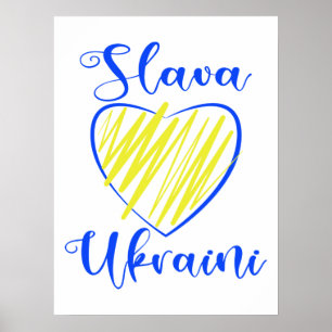 Slogan Slava Ukraine Glory naar het hart van Oekra Poster