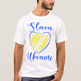 Slogan Slava Ukraine Glory naar het hart van Oekra T-shirt