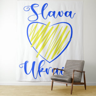 Slogan Slava Ukraine Glory naar het hart van Oekra Wandkleed