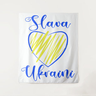 Slogan Slava Ukraine Glory naar het hart van Oekra Wandkleed