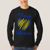 Slogan Slava Ukraine Glory to Ukraine hart T-Shir T-shirt (Voorkant)