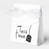 Slogan tea time - theetijd. kopje thee drinken. bedankdoosjes (Voorkant Zijde)