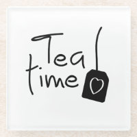 Slogan tea time - theetijd. kopje thee drinken.