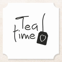 Slogan tea time - theetijd. kopje thee drinken.